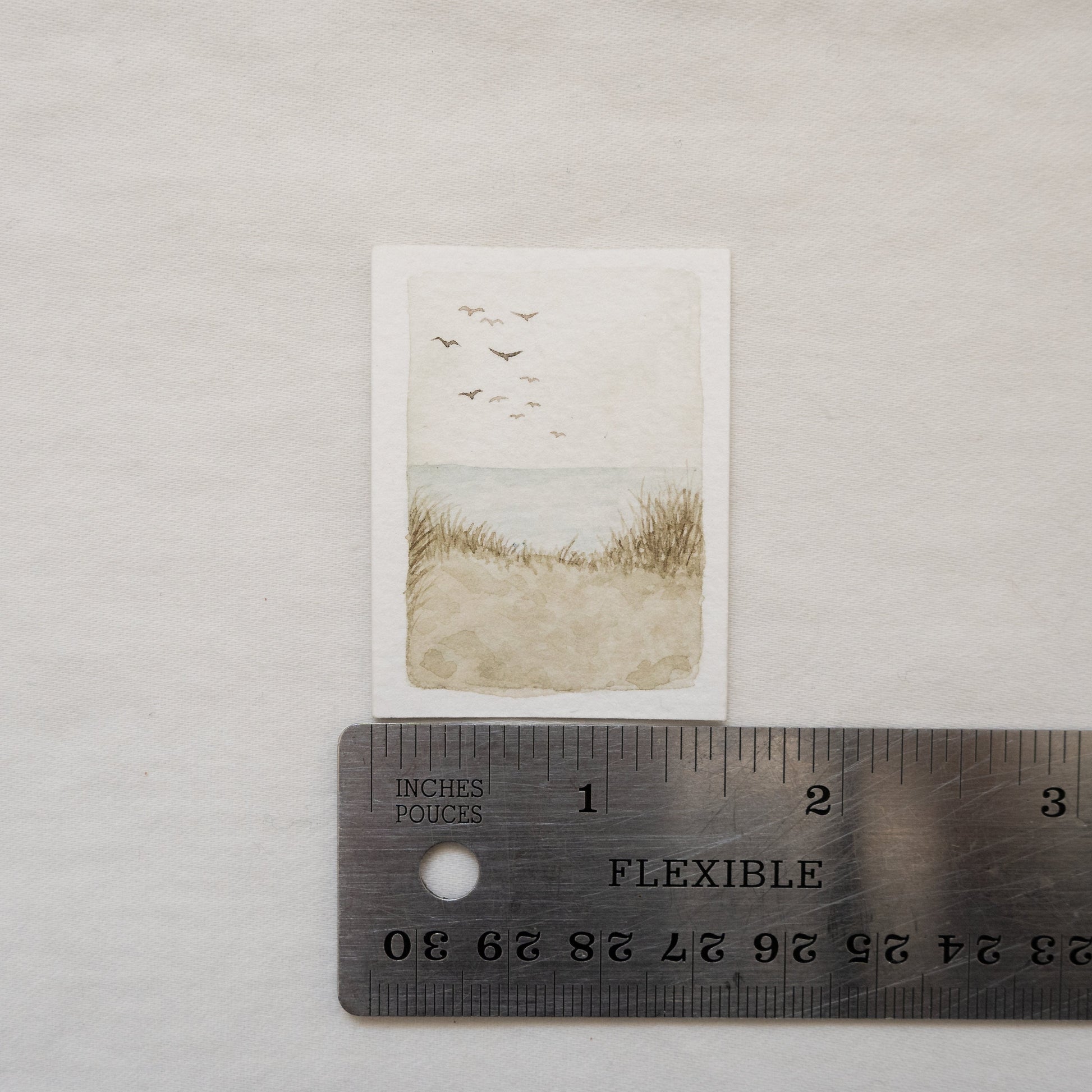 Mini Watercolour Beach Painting | Coastal Wall Decor | Original Painting | One of a Kind