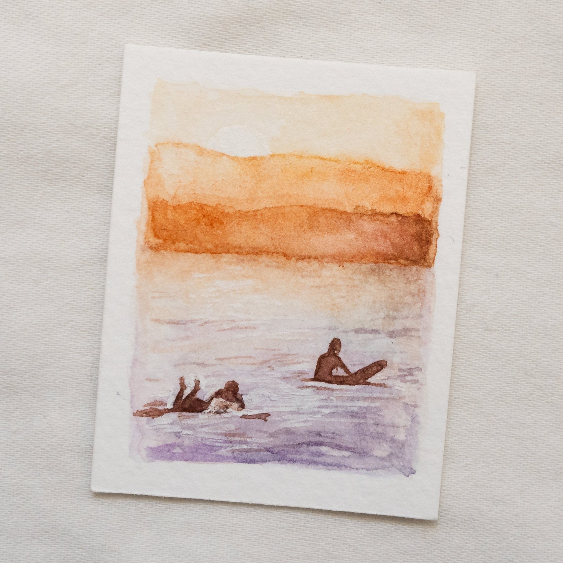 Mini-surfeur | Peinture originale | Aquarelle | Pièce unique
