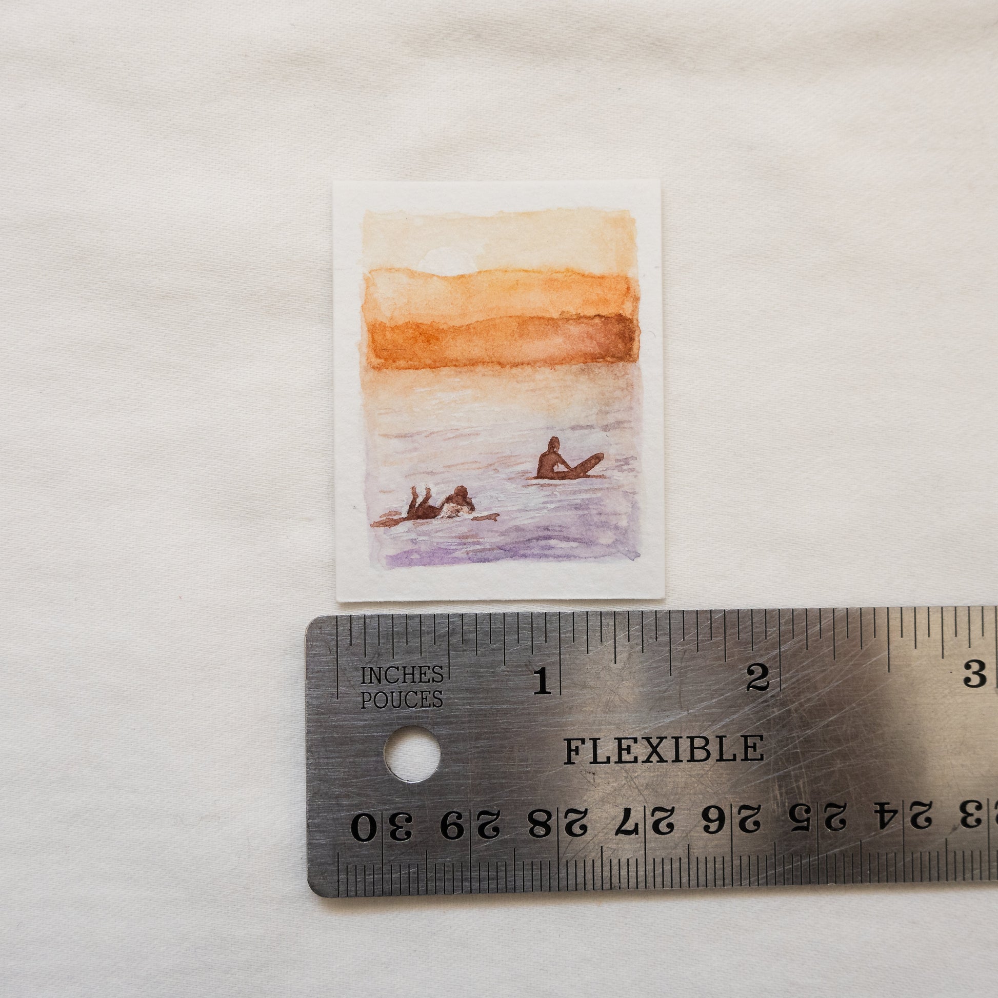 Mini-surfeur | Peinture originale | Aquarelle | Pièce unique