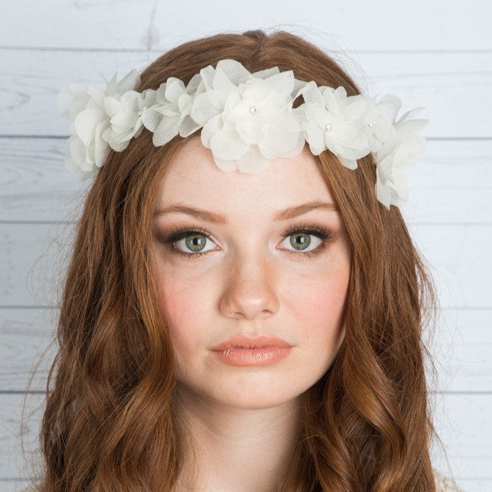 FARRAH Silk Flower Bridal Crown