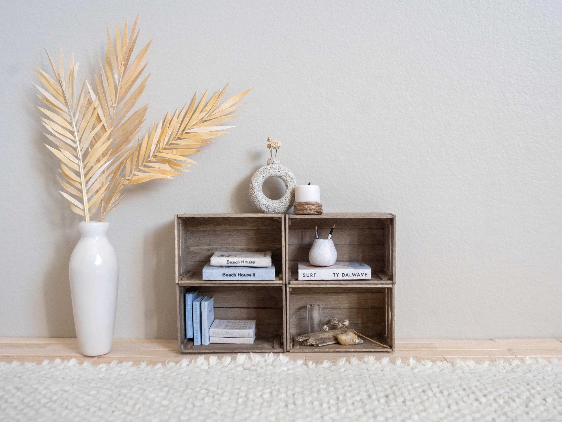 Caisses rustiques miniatures | Décoration rustique pour maison de poupée | Caisse en bois à l'échelle 1:12 | Caisse de ferme