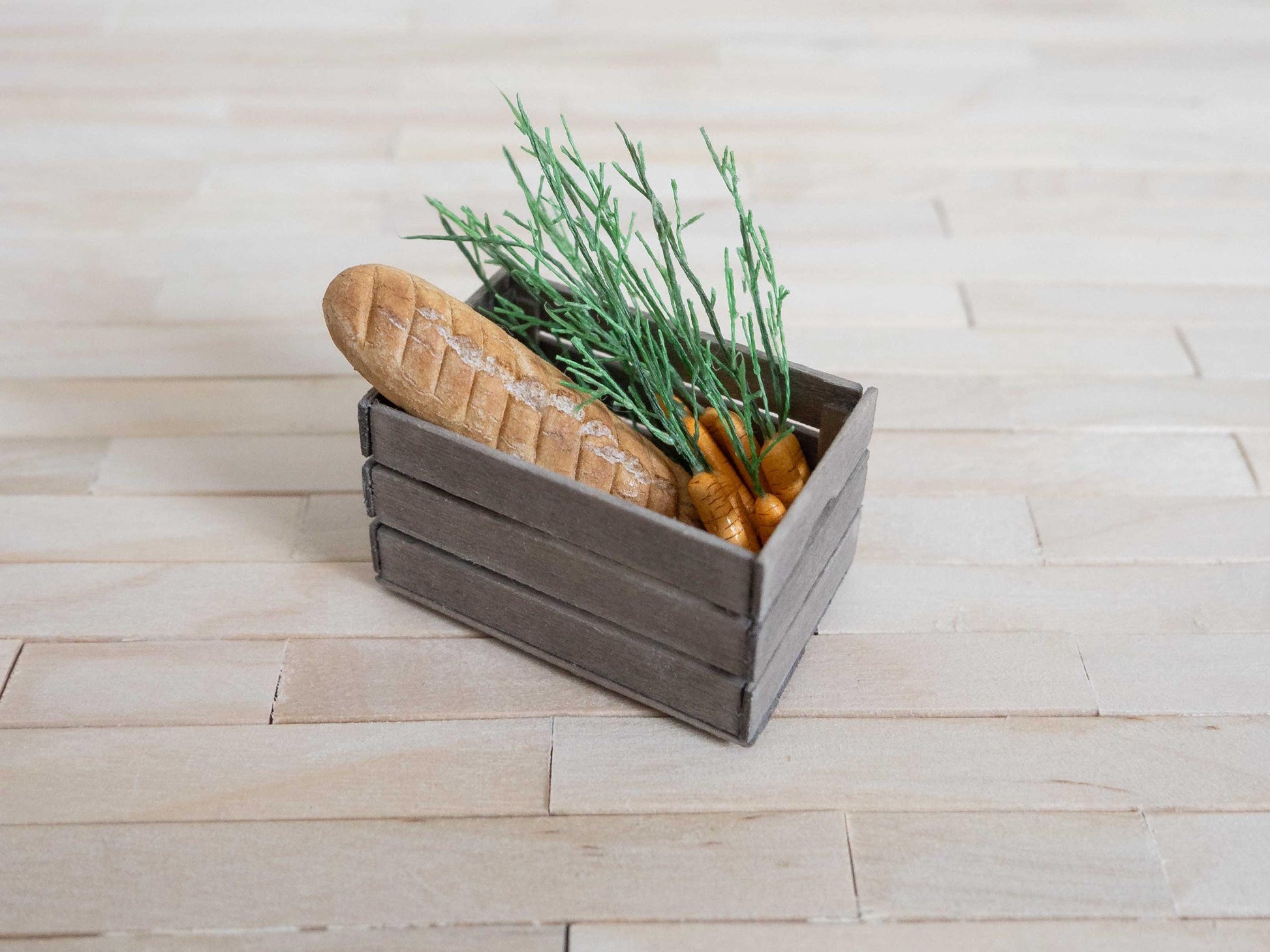 Caisses rustiques miniatures | Décoration rustique pour maison de poupée | Caisse en bois à l'échelle 1:12 | Caisse de ferme