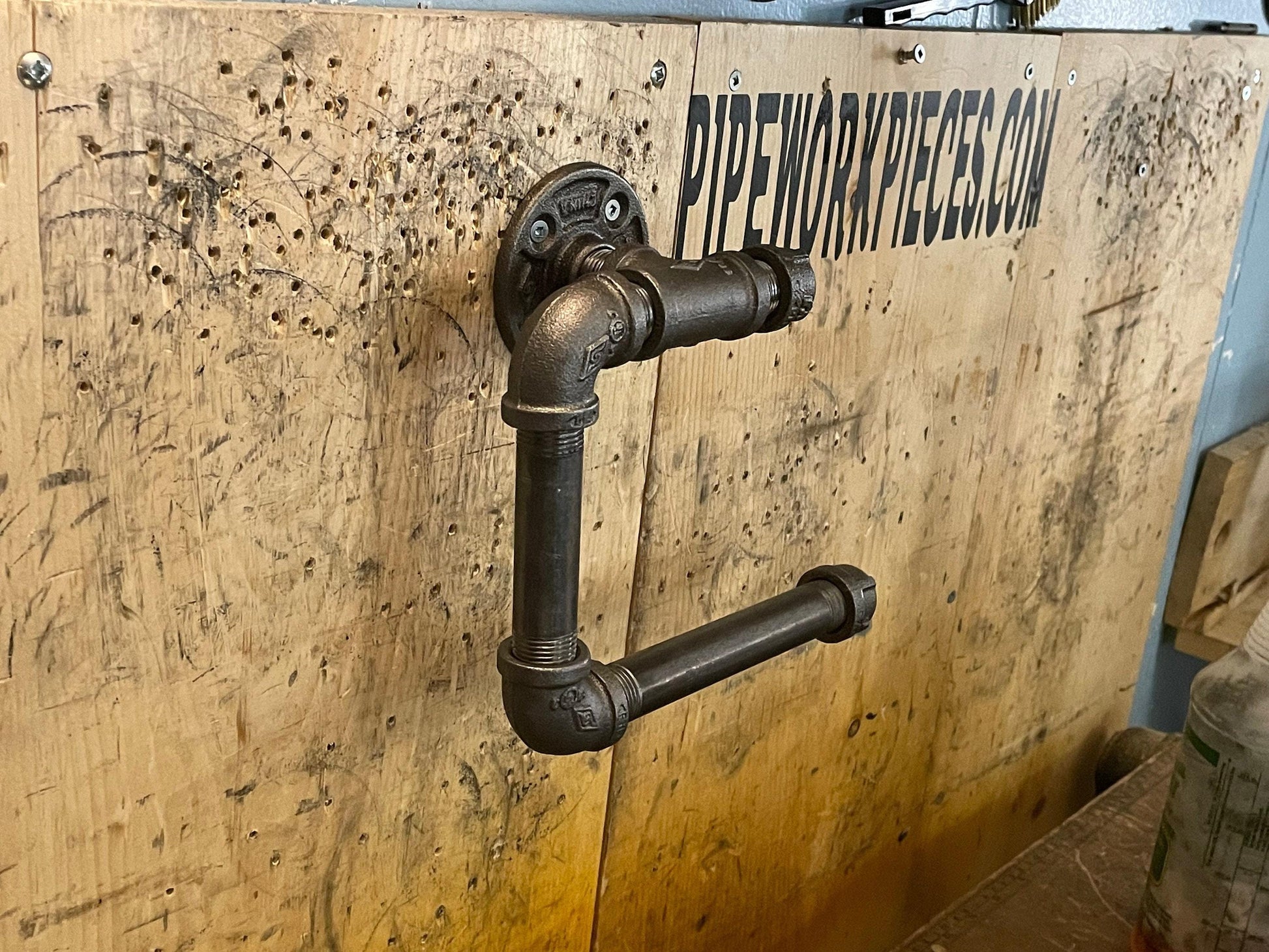 Porte-serviettes de bain en forme de tuyau - Porte-serviettes de bain - Design industriel rétro - Porte-papier toilette de style unique