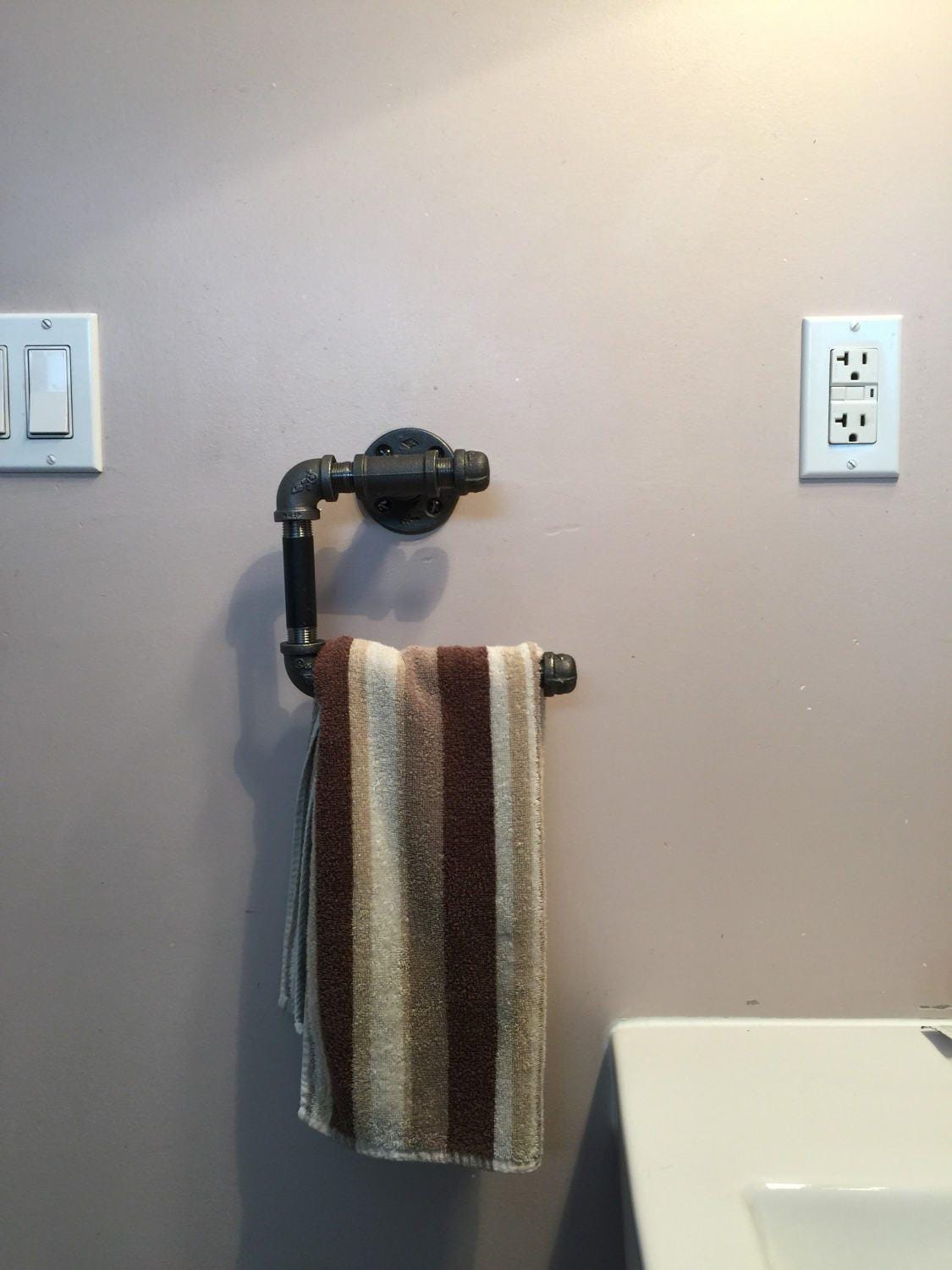 Pipe Hand Towel Rack - Bath towel holder- Industrial Design Retro Look Unique Style Toilet Paper Holder