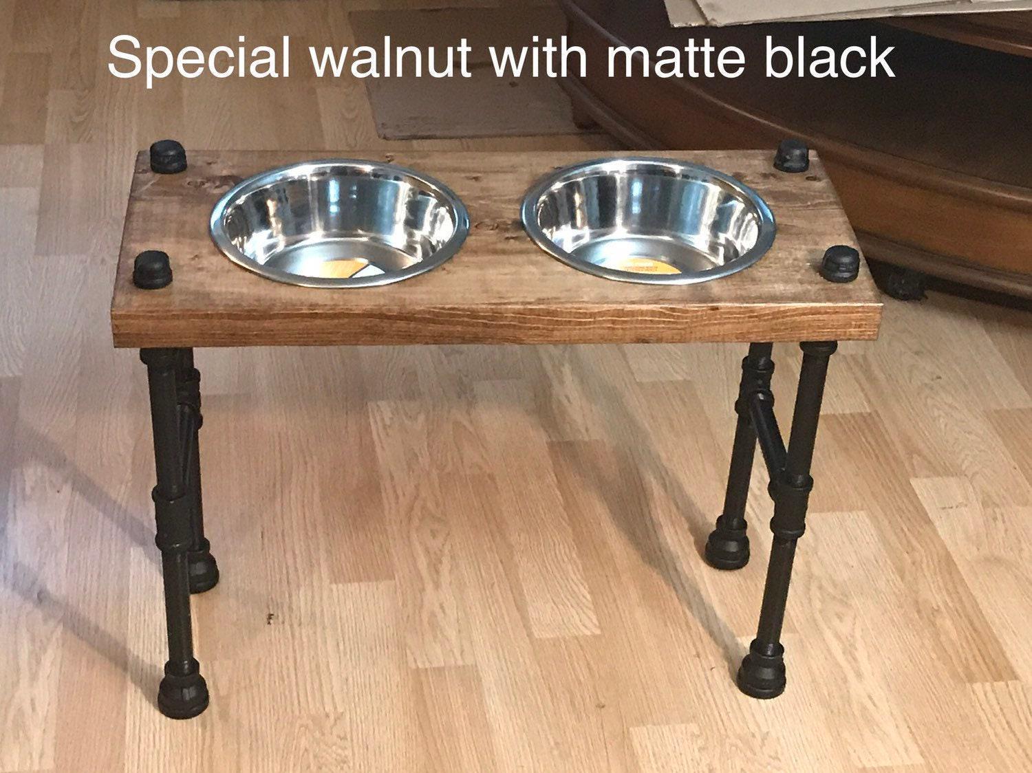 X-Large Raised Dog bowl stand - industrial style dog bowl stand | steampunk style dog feeder-Free Personalization Included