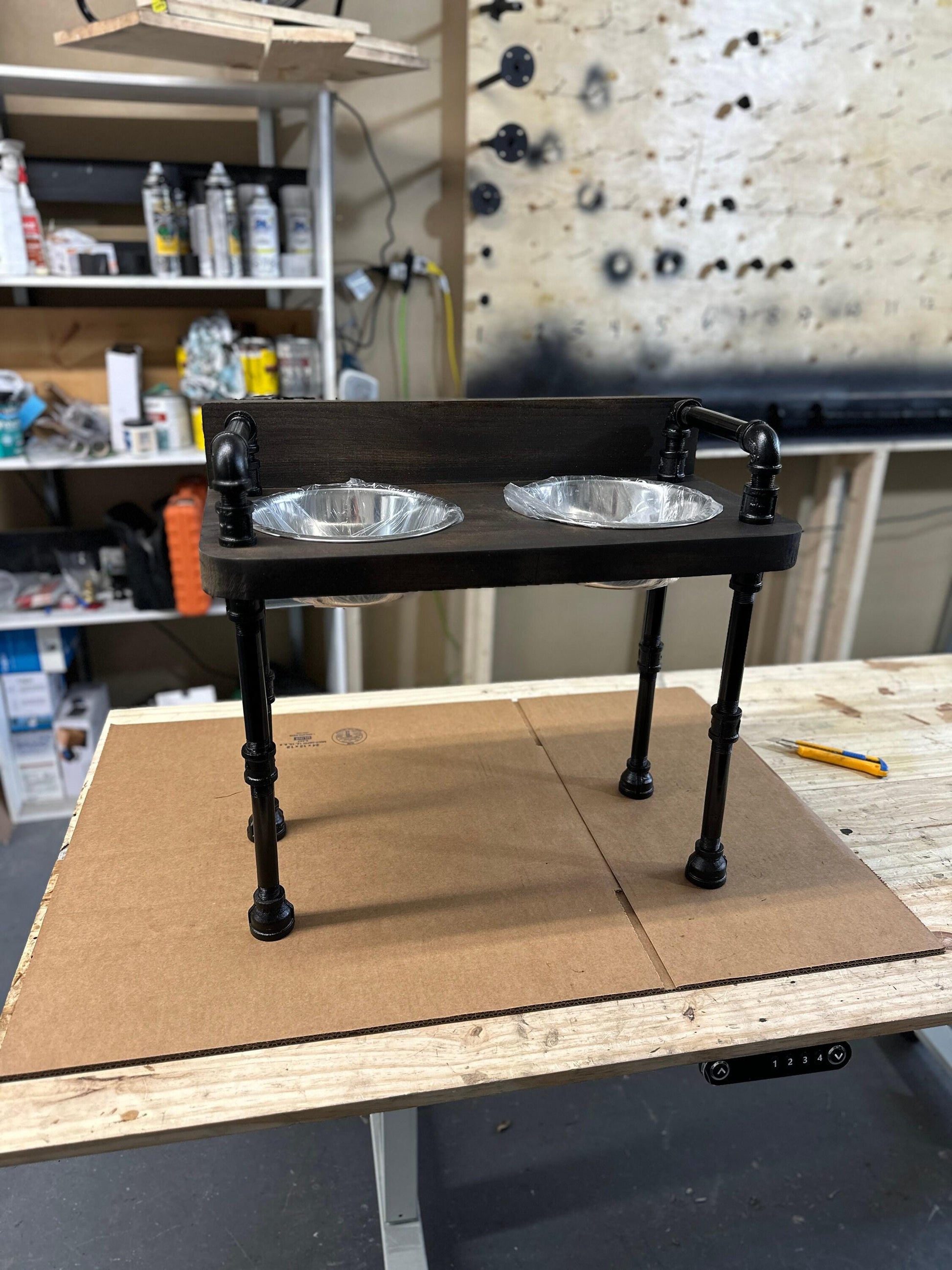 THE BEAST - Industrial style Tall Raised Dog bowl stand - The beast-Free Personalization Included