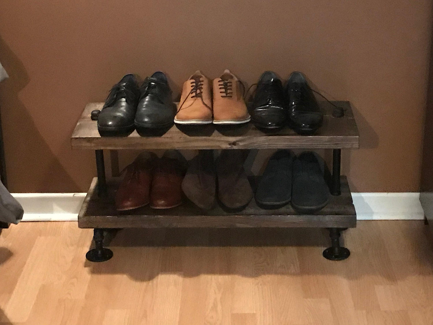 industrial style heavy duty shoe rack - Shoe Rack - Entryway organizer - Boot Storage