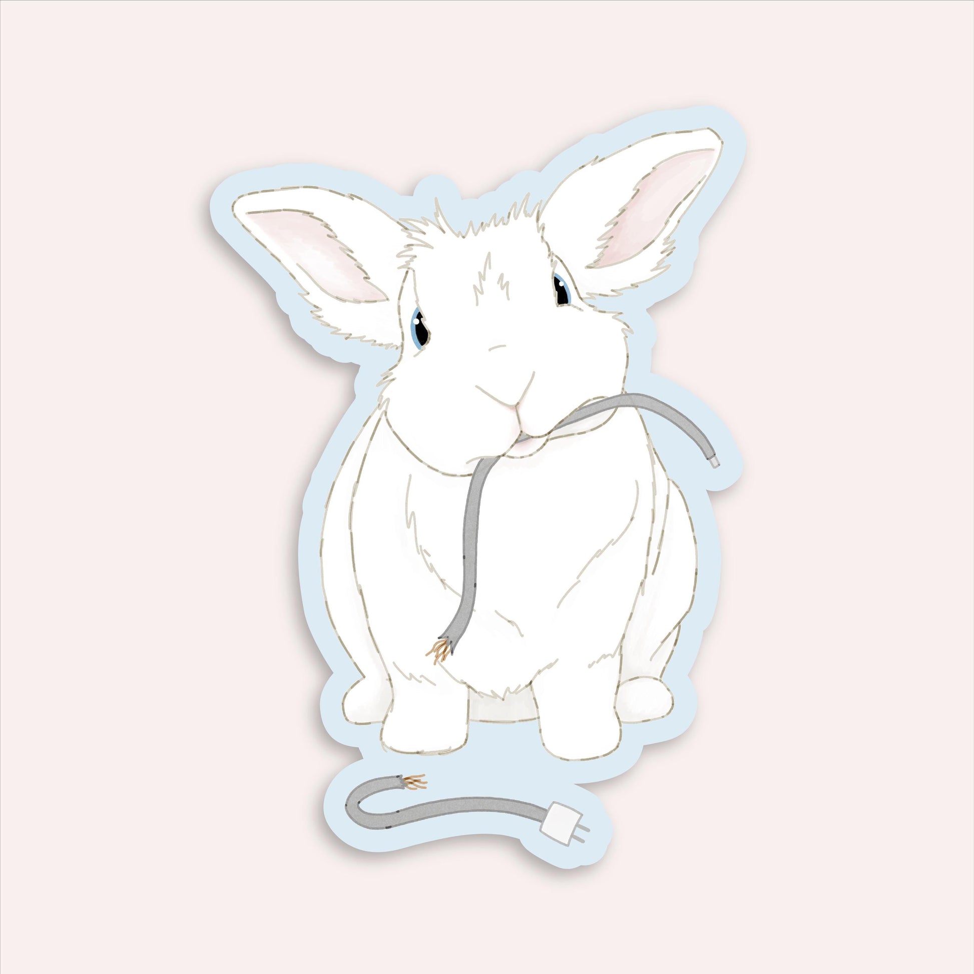 Autocollant lapin mignon | Cadeau pour les amoureux des lapins | Illustration amusante | Lapin épicé