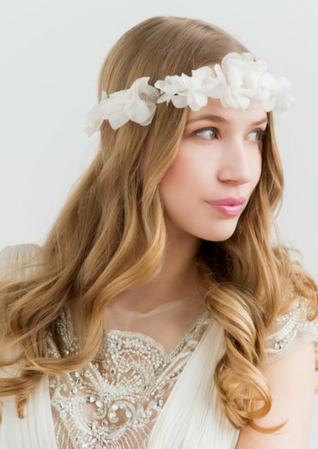 FARRAH Silk Flower Bridal Crown