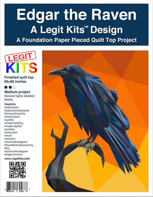 LEGIT KITS, Edgar the Raven Quilt Kit (Fabric Only)