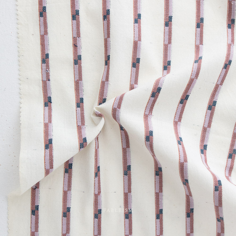 Fableism Monarch Grove - Cream Track Stripe, 1/4 yard