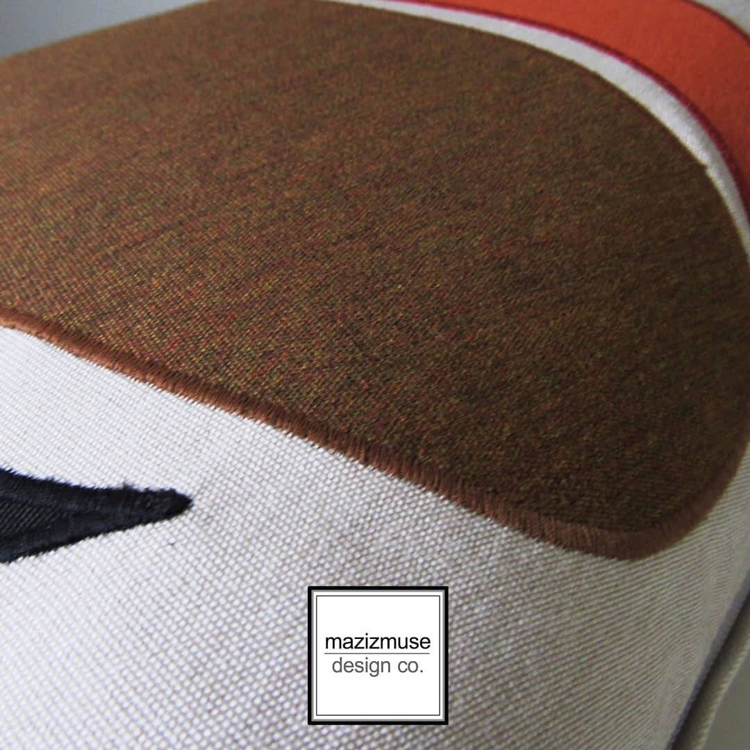 Abstract Outdoor Sunbrella Pillow, Modern Burnt Orange Cushion