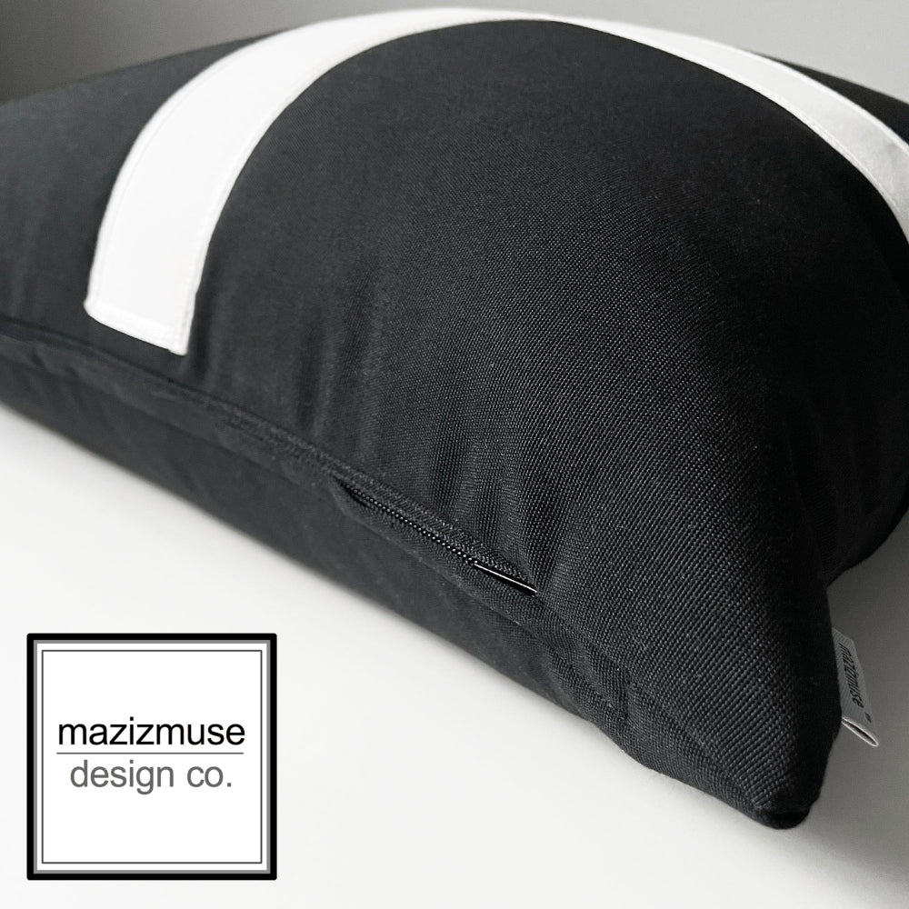 Housse de coussin d'extérieur Sunbrella®, motif drapeau des Cornouailles noir et blanc