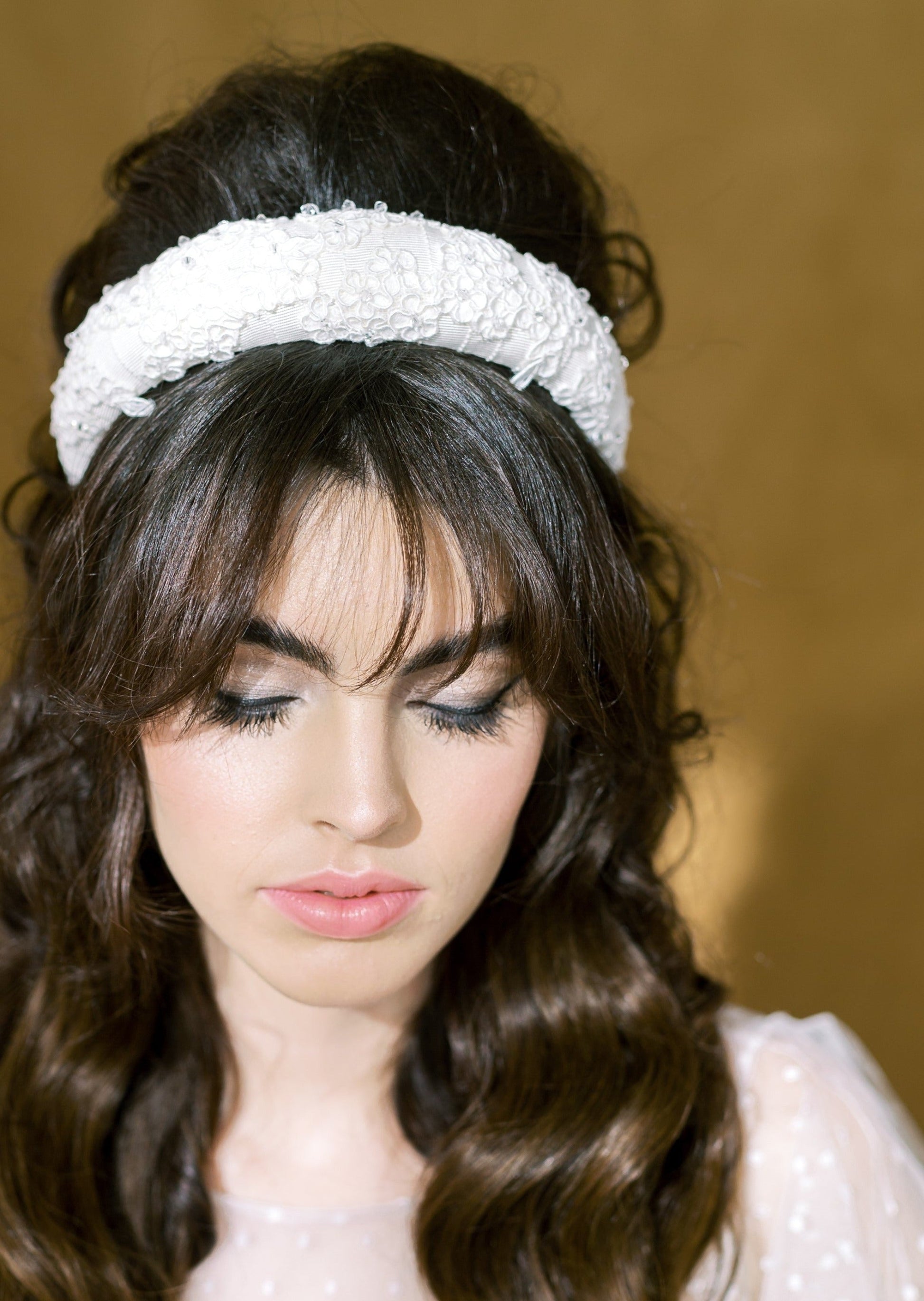 JUDY Beaded Vintage Lace Padded Headband