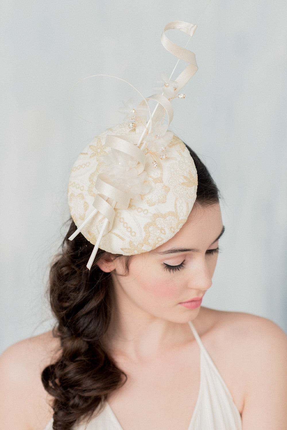 ANITA Ivory & Gold Wedding Fascinator