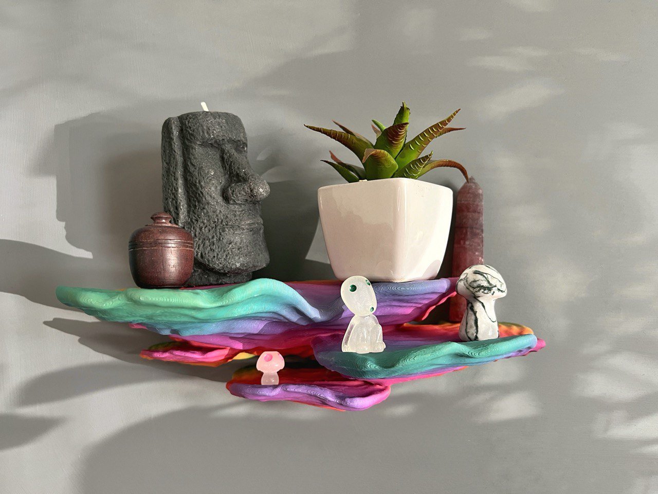 Étagère flottante pour champignons Ostrea Fungus imprimée en 3D en PLA