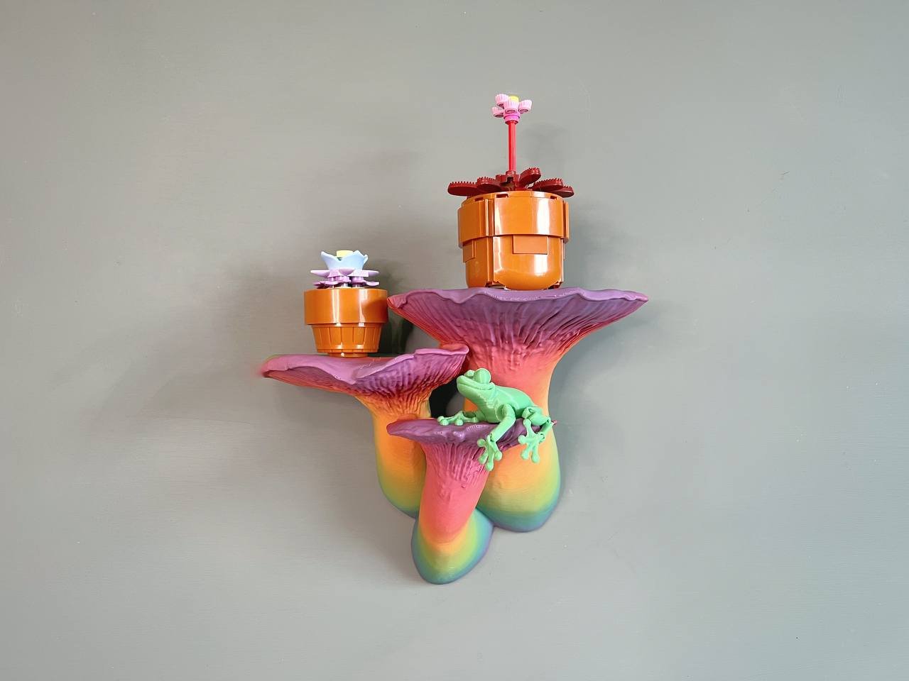 Étagère flottante pour champignons King Oyster de taille moyenne, étagère suspendue pour plantes et bibelots Cottagecore