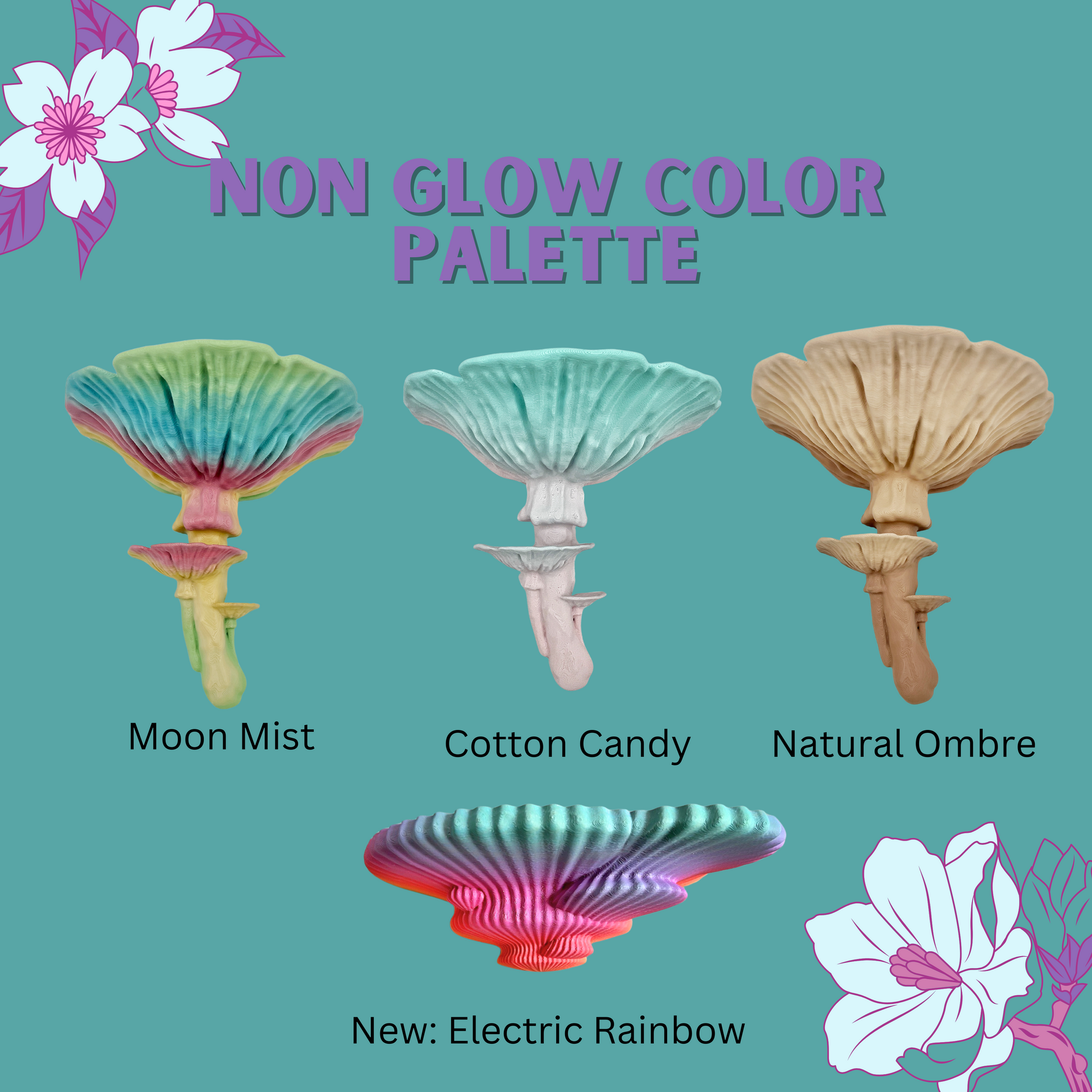 Lampe champignon morille imprimée en 3D et phosphorescente, couleur arc-en-ciel – Une veilleuse enchanteresse