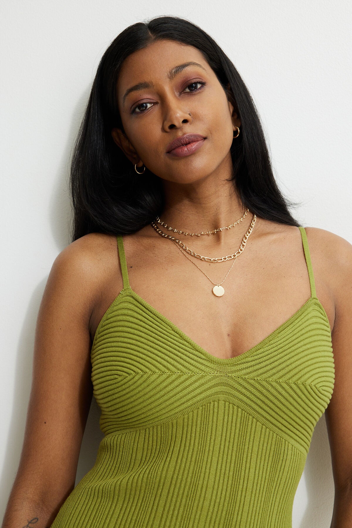 Collier pendentif en diamant superposé