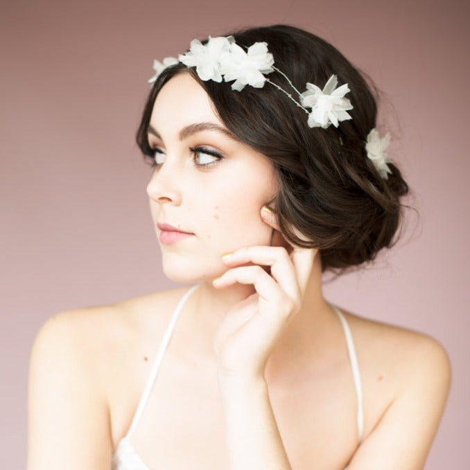 ARIEL Silk Flower Bridal Hair Vine