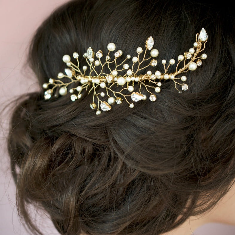 KATYA Crystal Pearl Bridal Hair Comb