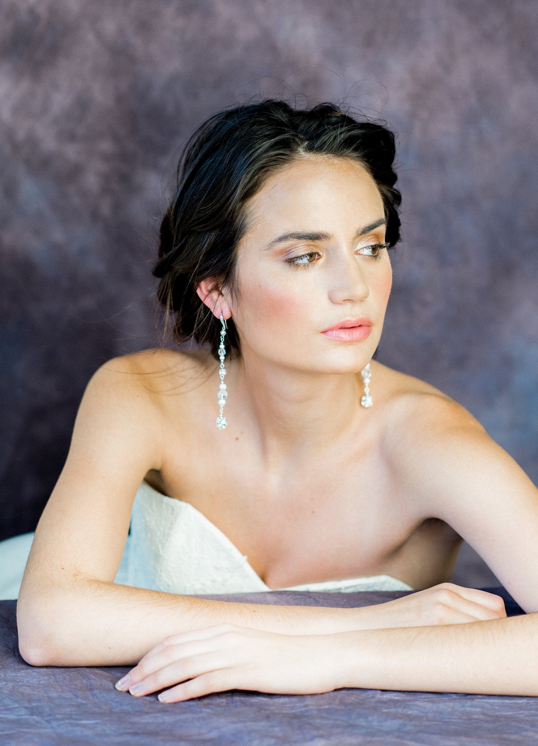 Boucles d'oreilles pendantes en strass cristal FELICITA