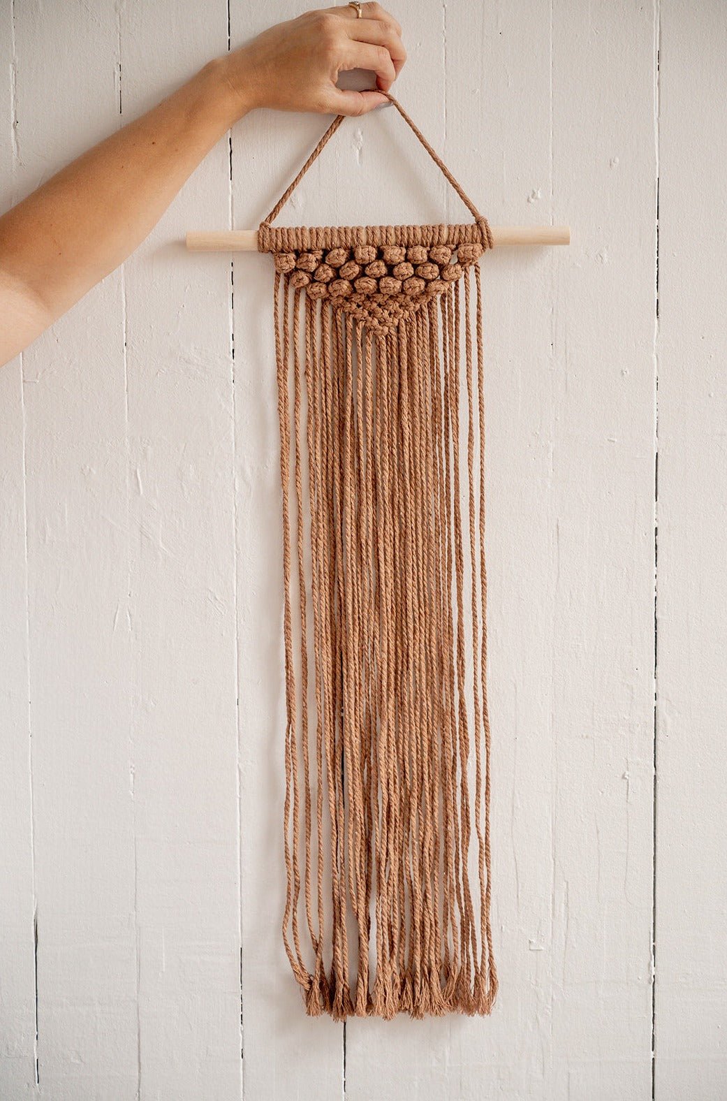 Small macrame bow holder
