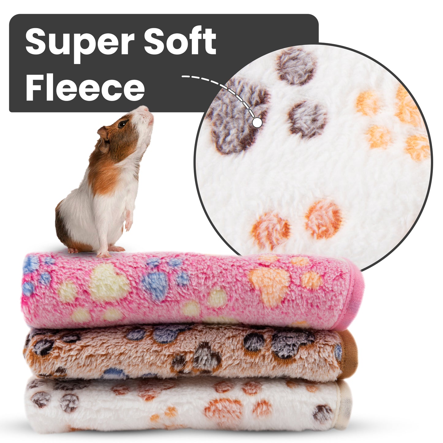 Parure de lit polaire 5 pièces pour cochon d'Inde et lapin – Parfaite pour chiens et chats