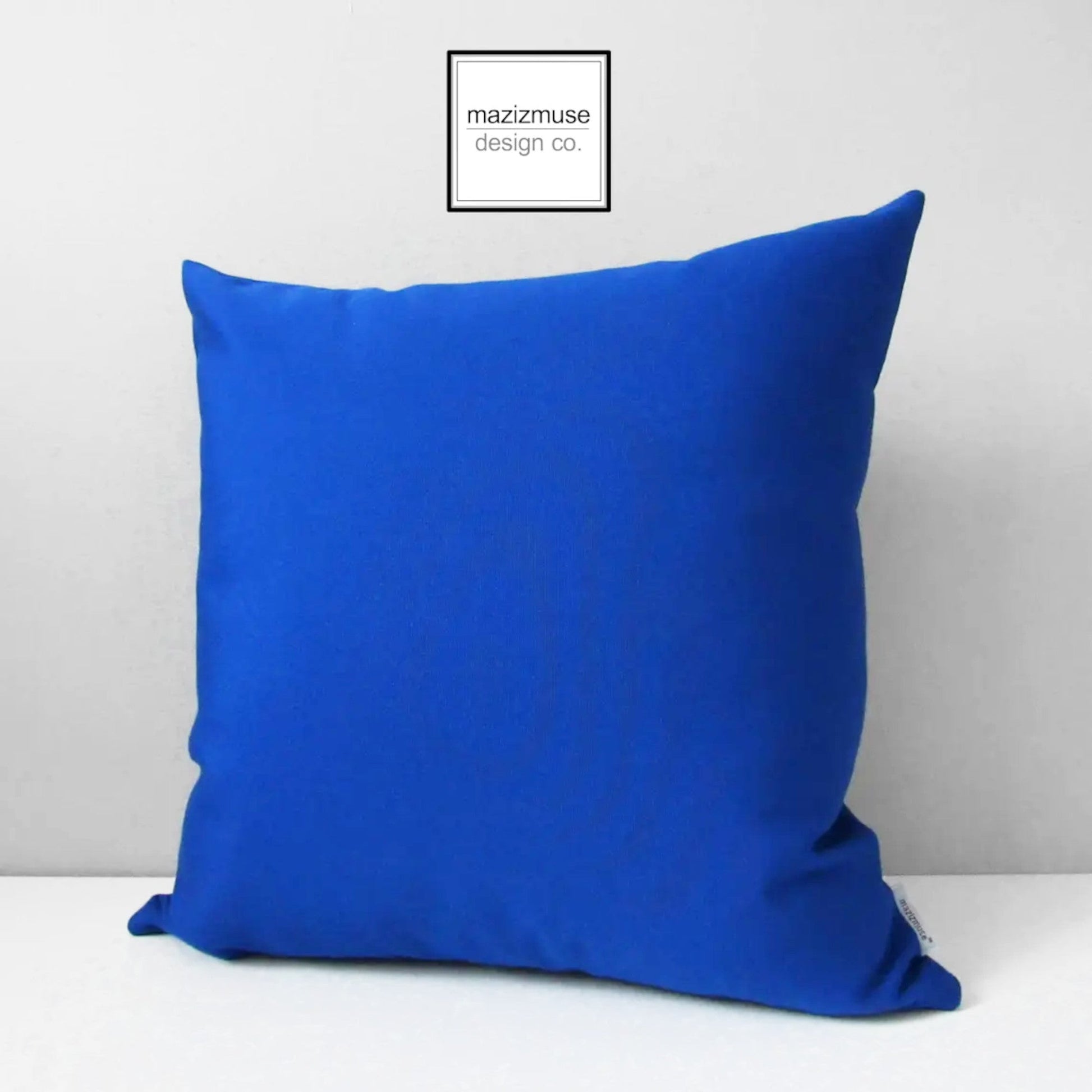 Housse de coussin d'extérieur Sunbrella True Blue, housse décorative bleu roi
