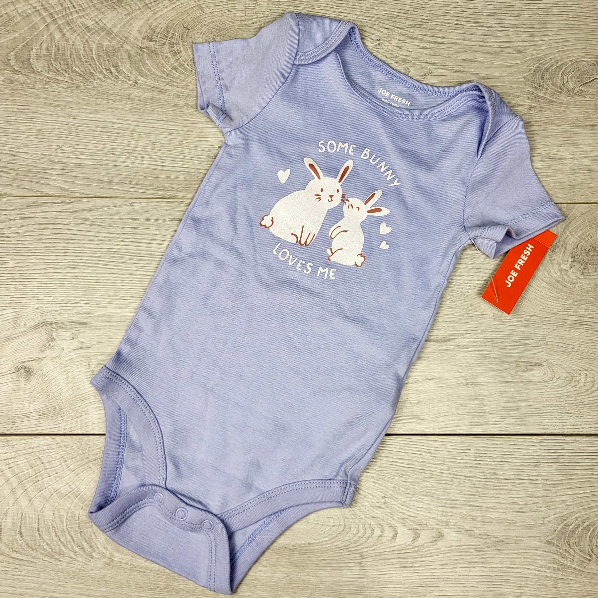 RZA2 - NEW - Joe periwinkle "Some Bunny Loves You" bodysuit. Size 12-18 months
