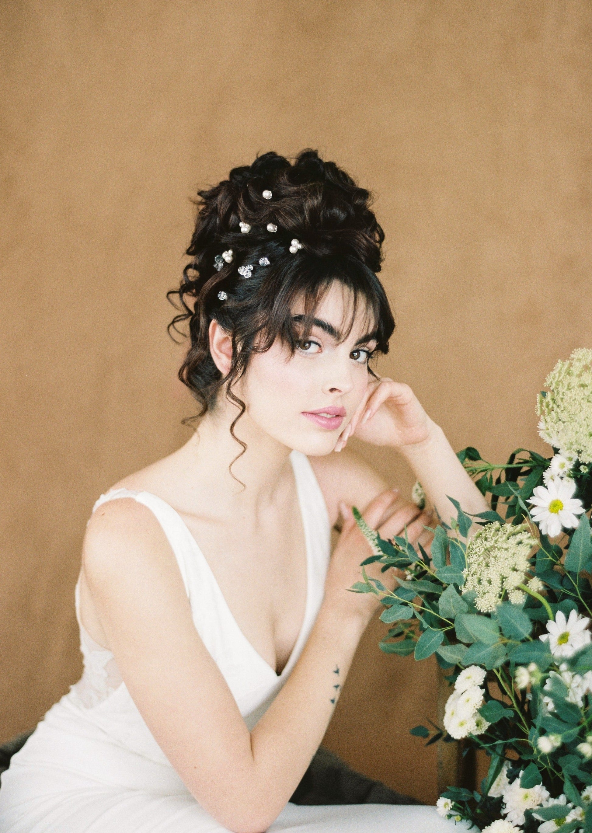 MILLIE Crystal and Pearl Cluster Hair Pins