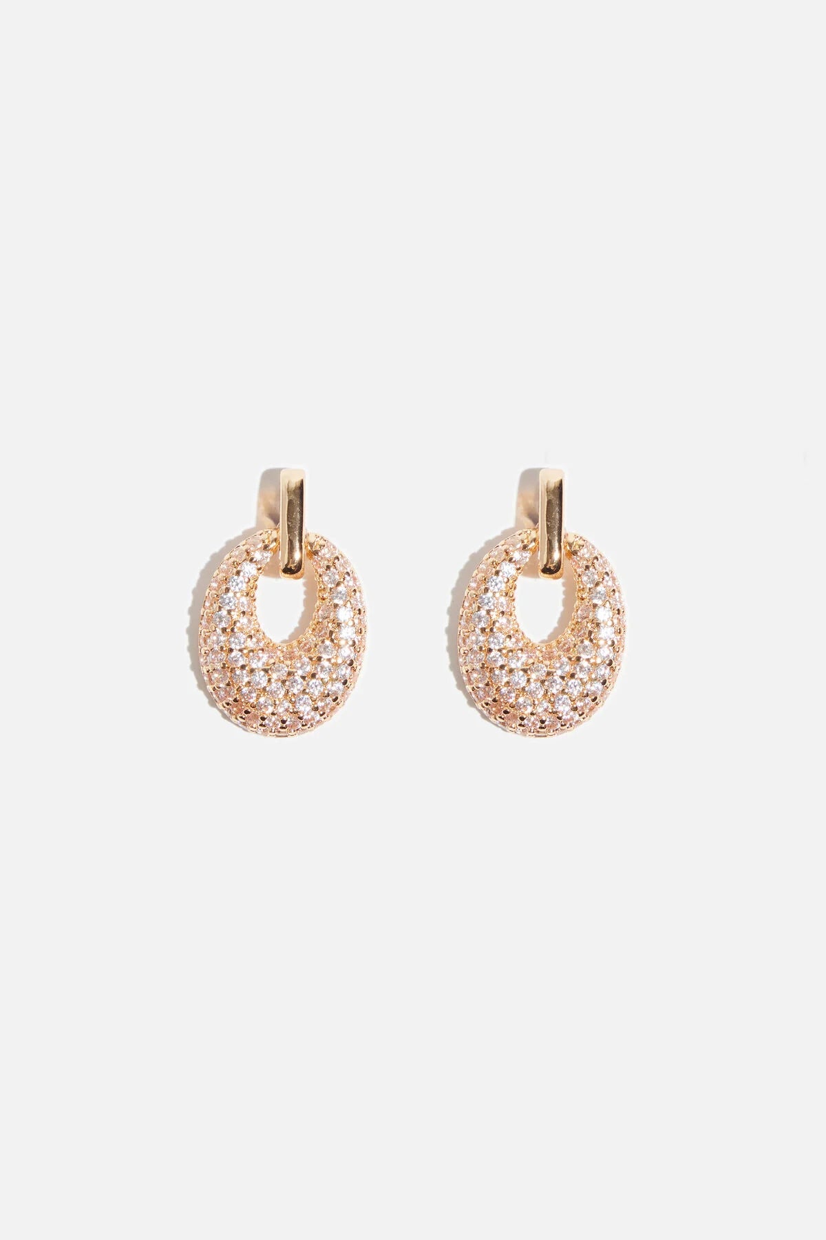 Boucles d'oreilles mini heurtoirs de porte serties de pierres précieuses