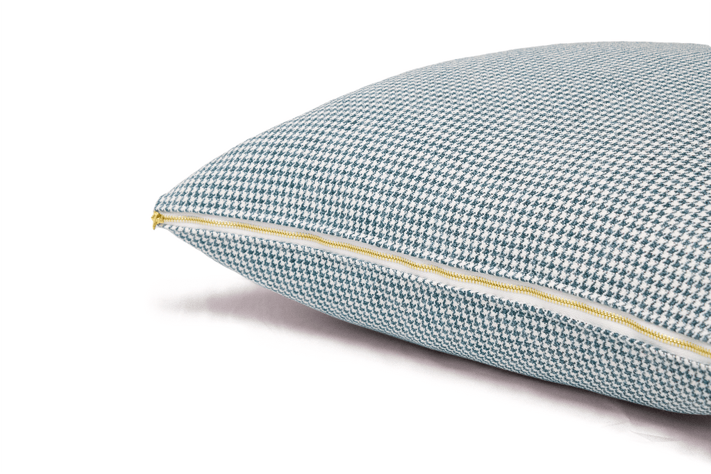 Housse de coussin à motif pied-de-poule du lac