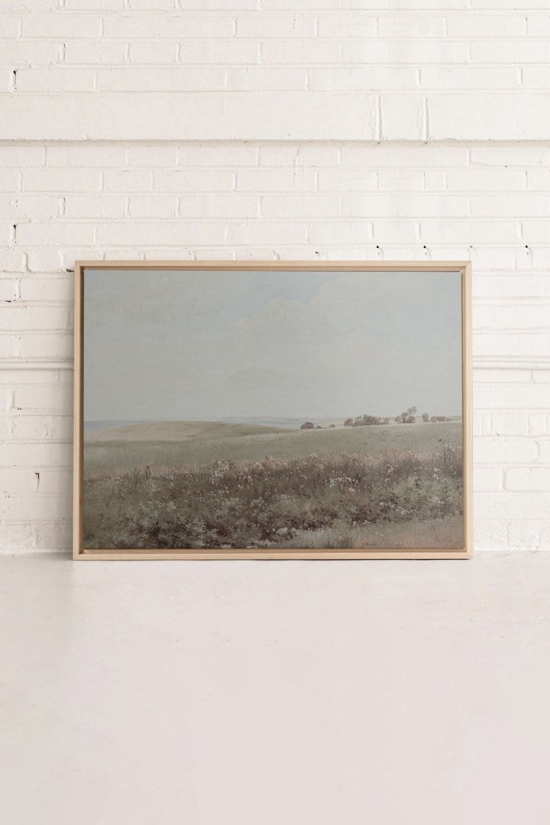 Muted Green Meadow, Stretched Canvas Artwork