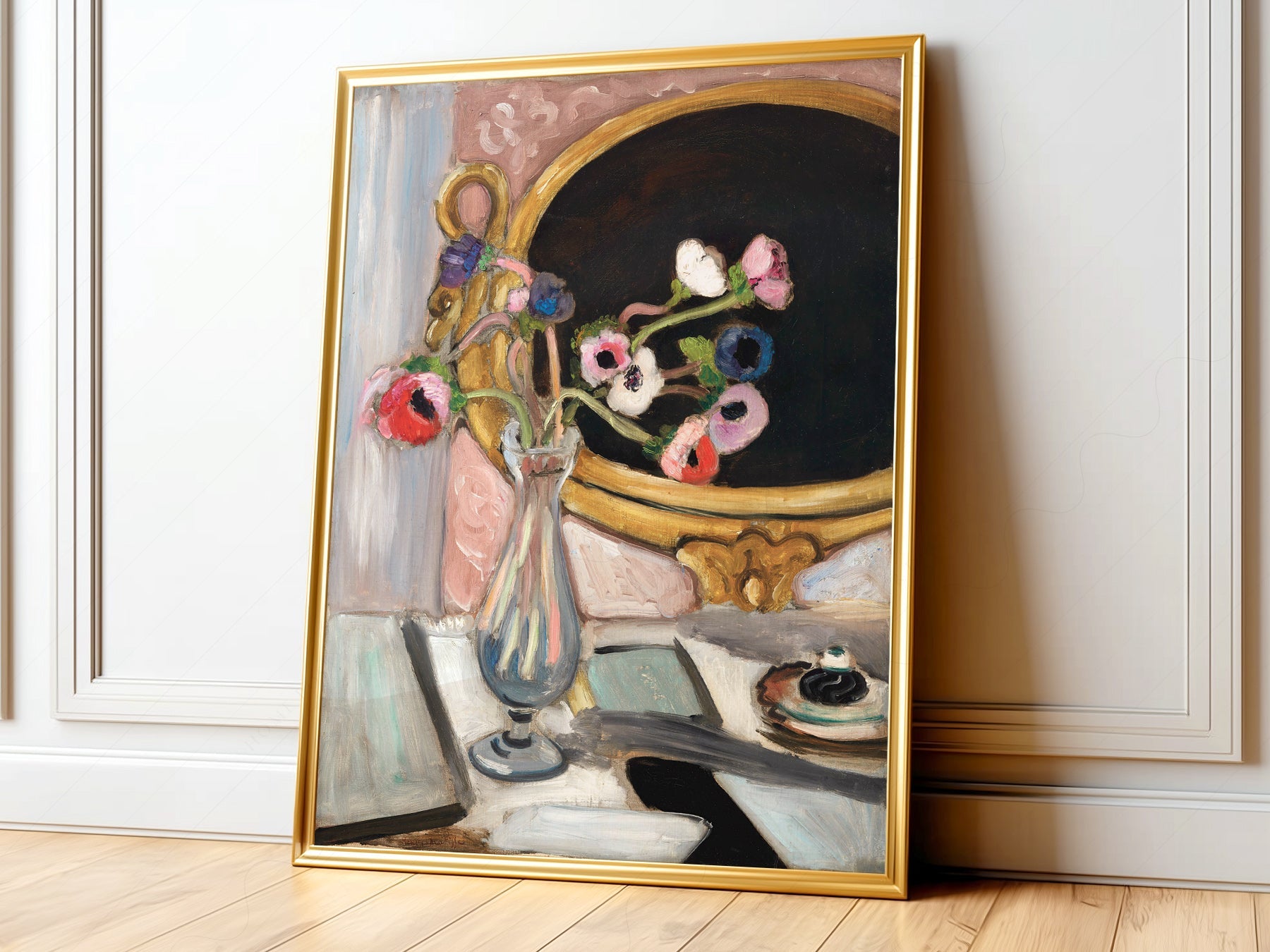 Henri Matisse Black Mirror Art Print – Floral Still Life Wall Poster