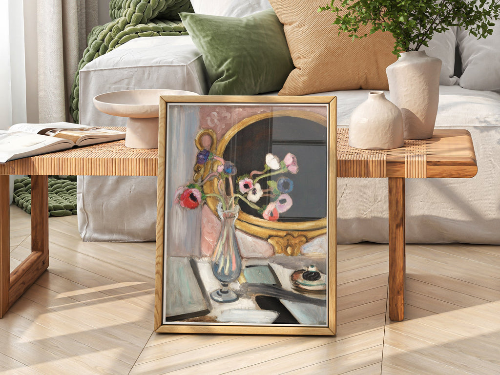 Henri Matisse Black Mirror Art Print – Floral Still Life Wall Poster