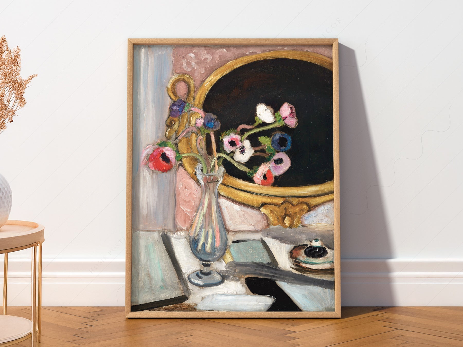 Henri Matisse Black Mirror Art Print – Floral Still Life Wall Poster