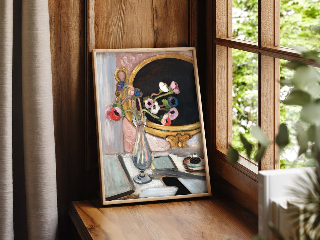 Henri Matisse Black Mirror Art Print – Floral Still Life Wall Poster