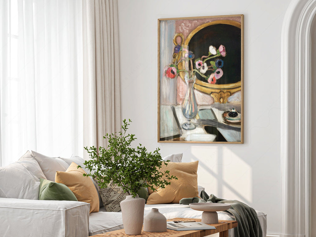 Henri Matisse Black Mirror Art Print – Floral Still Life Wall Poster