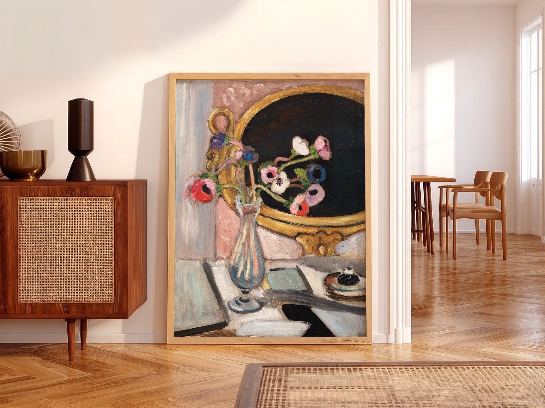 Henri Matisse Black Mirror Art Print – Floral Still Life Wall Poster