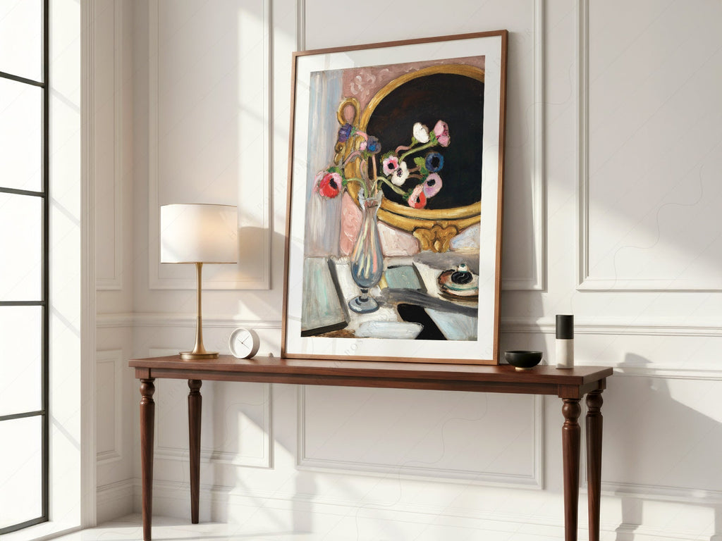 Henri Matisse Black Mirror Art Print – Floral Still Life Wall Poster