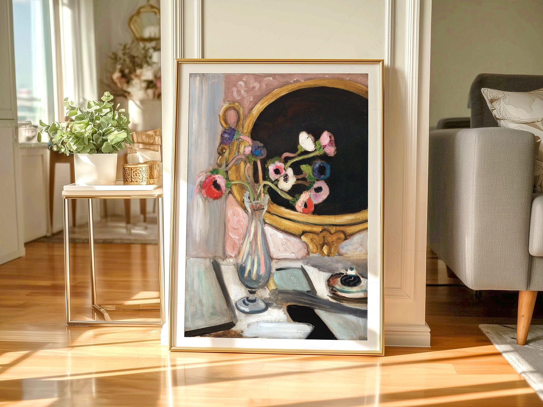 Henri Matisse Black Mirror Art Print – Floral Still Life Wall Poster