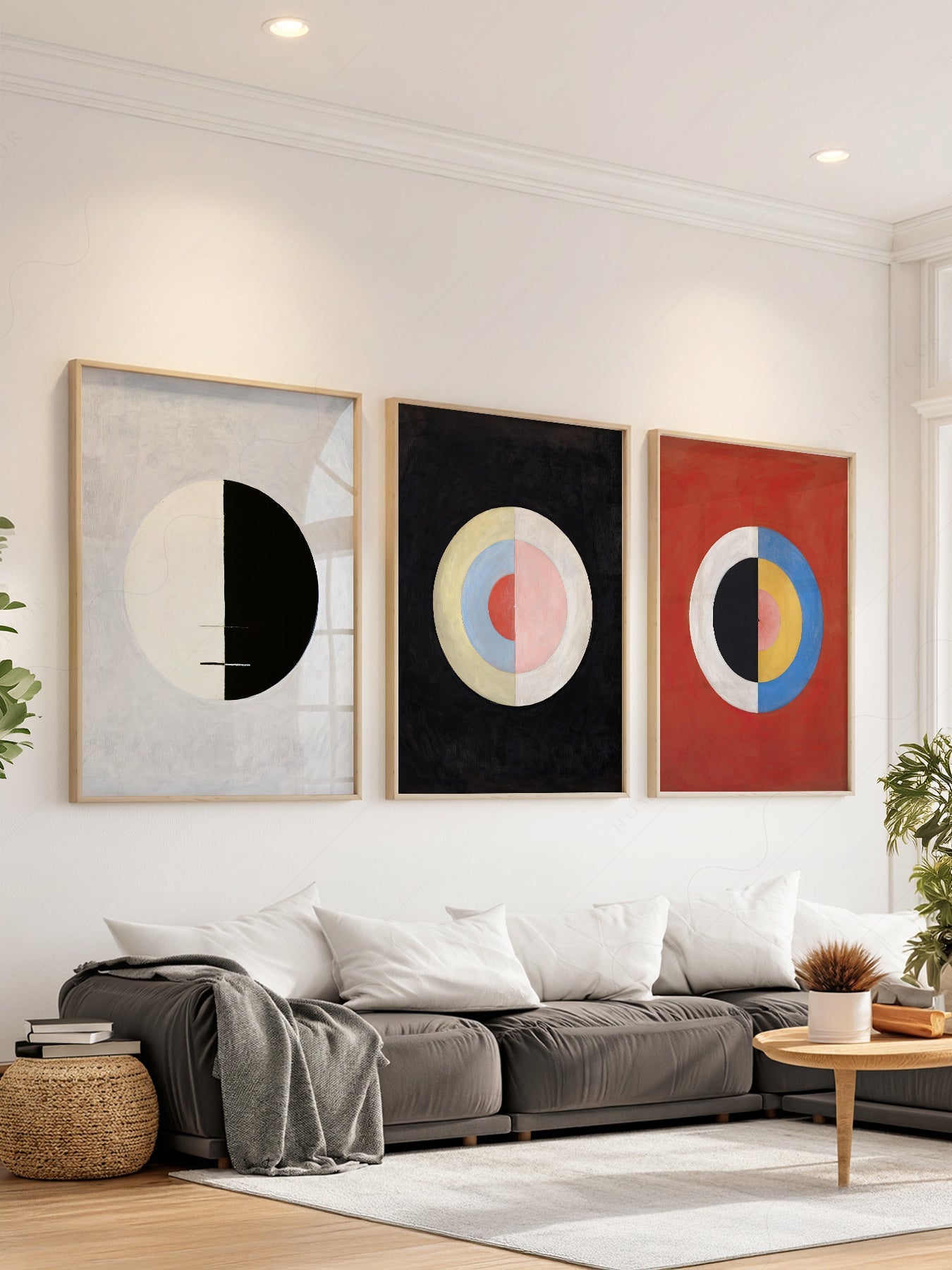 Hilma af Klint Set of 3 Prints – Abstract Geometric Wall Art Posters