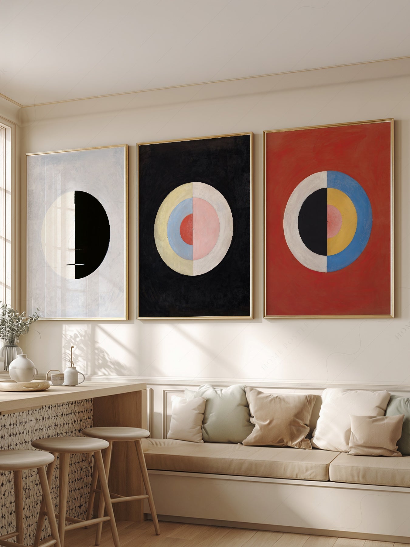 Hilma af Klint Set of 3 Prints – Abstract Geometric Wall Art Posters