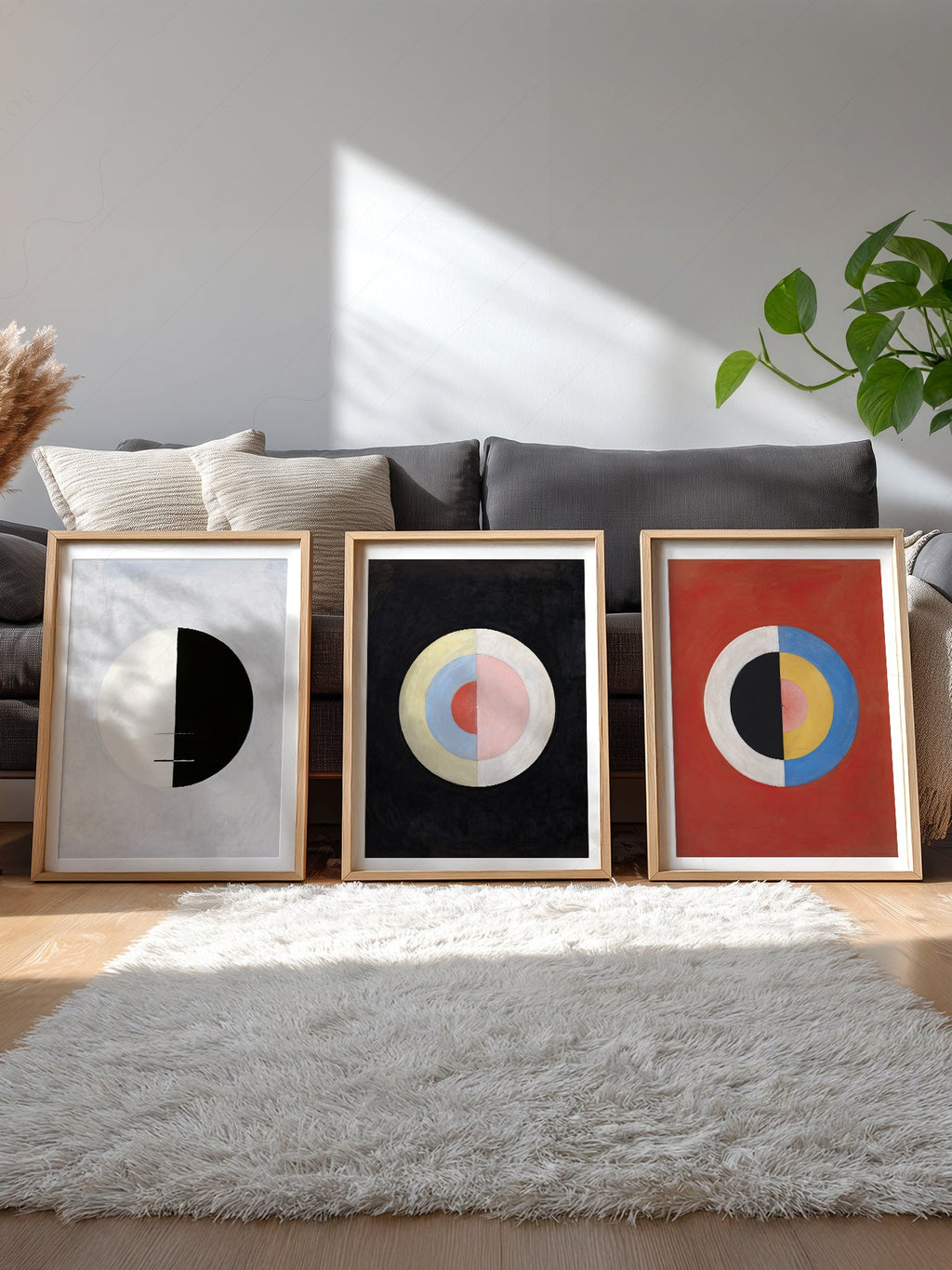 Hilma af Klint Set of 3 Prints – Abstract Geometric Wall Art Posters