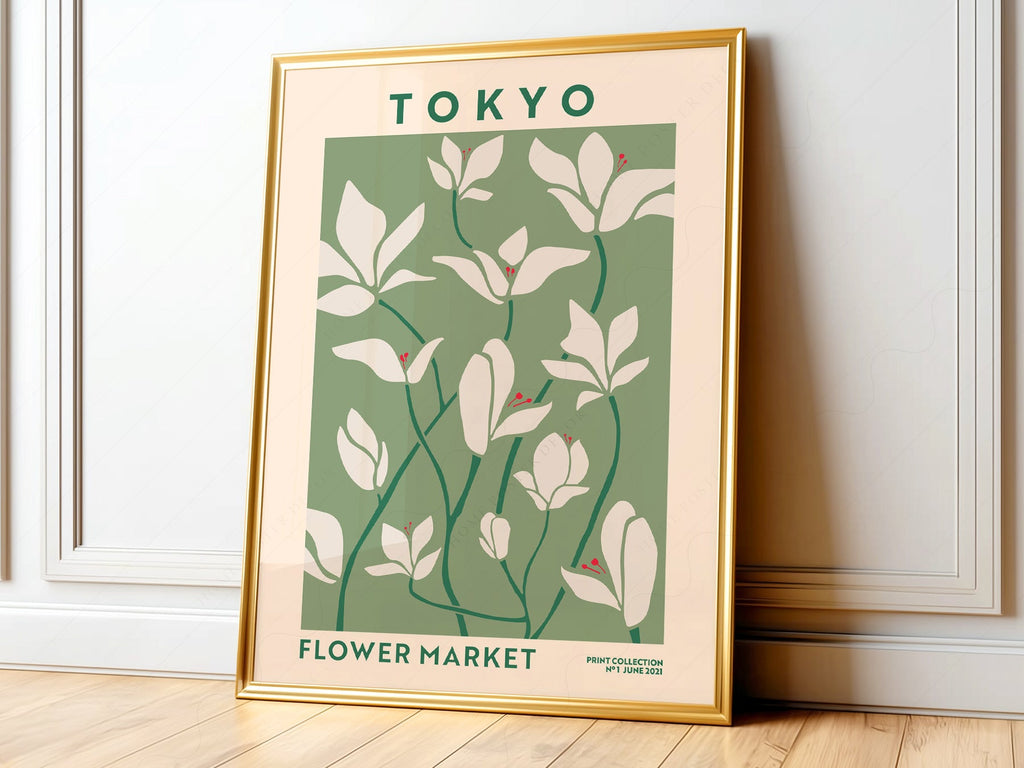 Tokyo Flower Market Print – Botanical Wall Art Poster for Modern Home