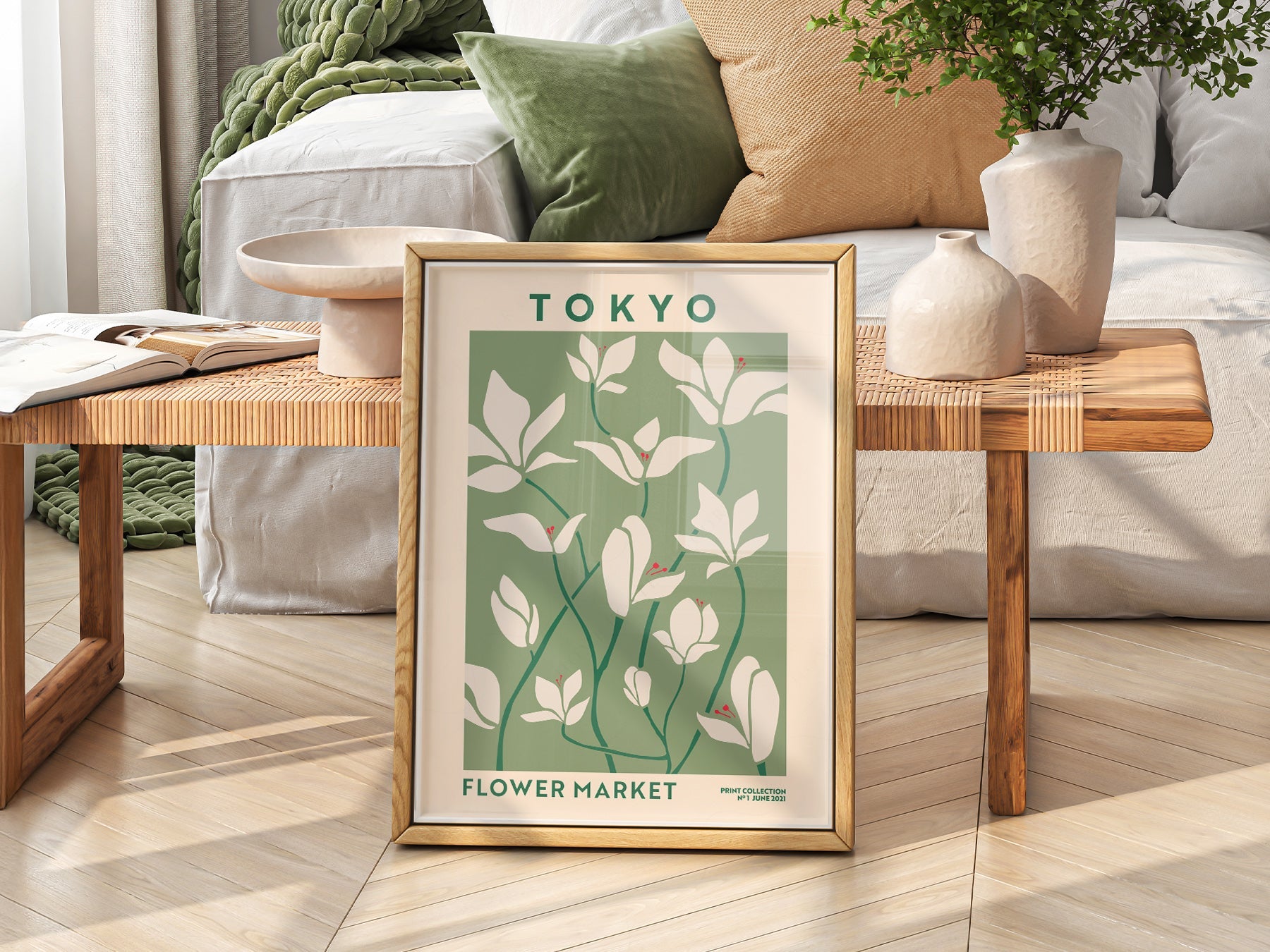 Tokyo Flower Market Print – Botanical Wall Art Poster for Modern Home