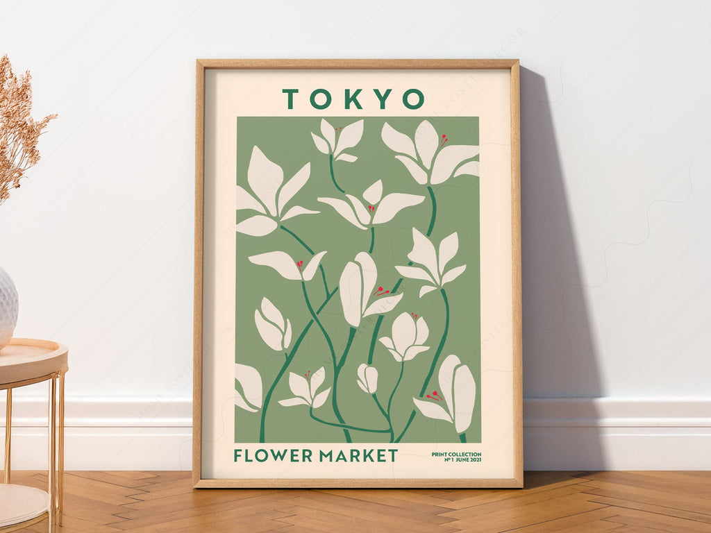Tokyo Flower Market Print – Botanical Wall Art Poster for Modern Home