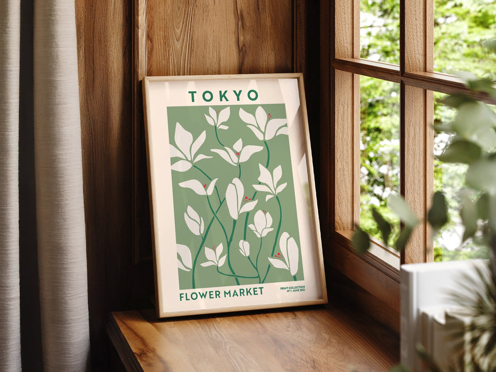 Tokyo Flower Market Print – Botanical Wall Art Poster for Modern Home