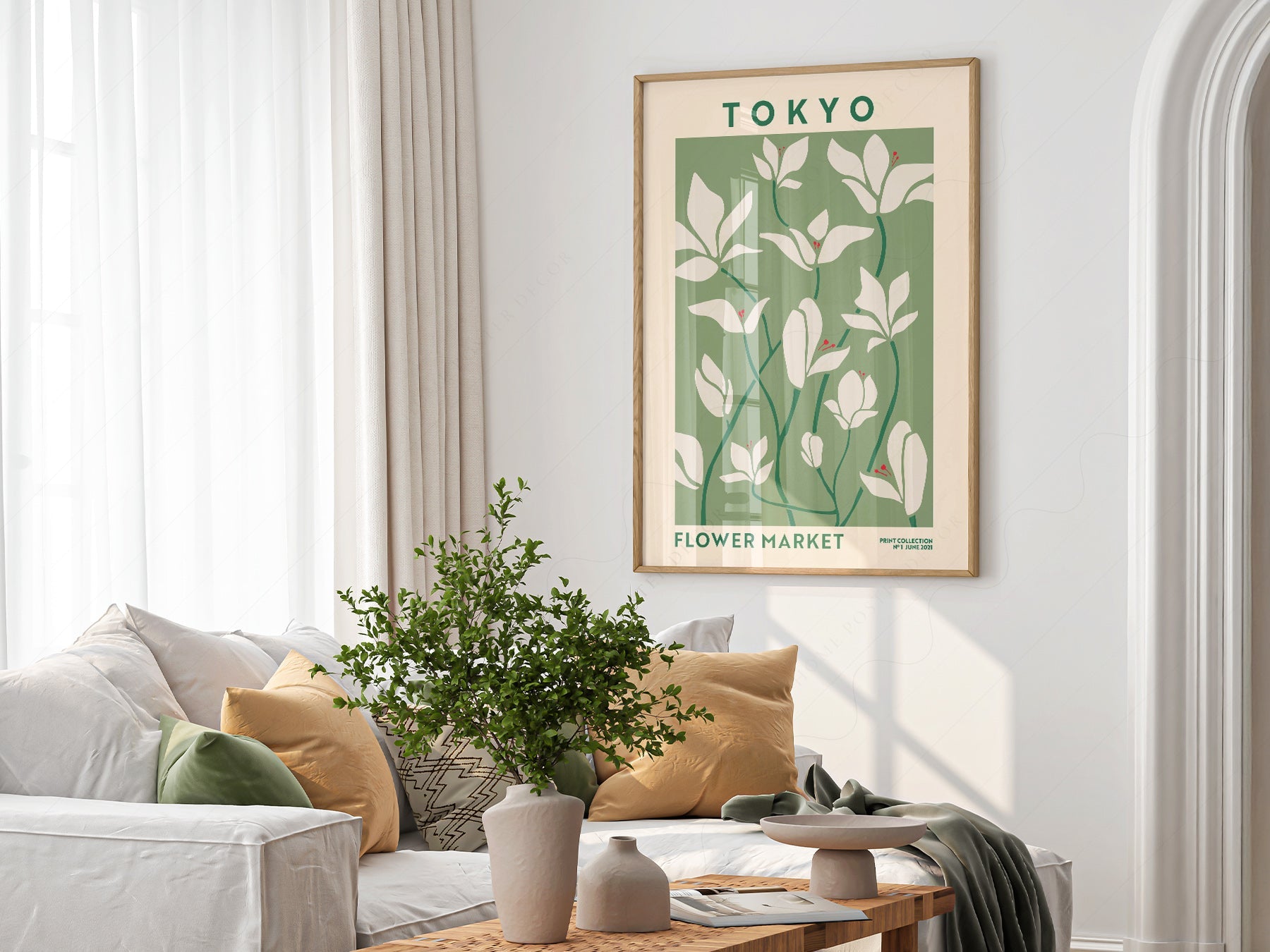 Tokyo Flower Market Print – Botanical Wall Art Poster for Modern Home